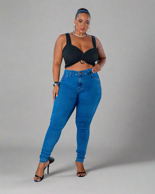 Calca Plus Feminino Cintura Alta com Lycra, Divine Jeans