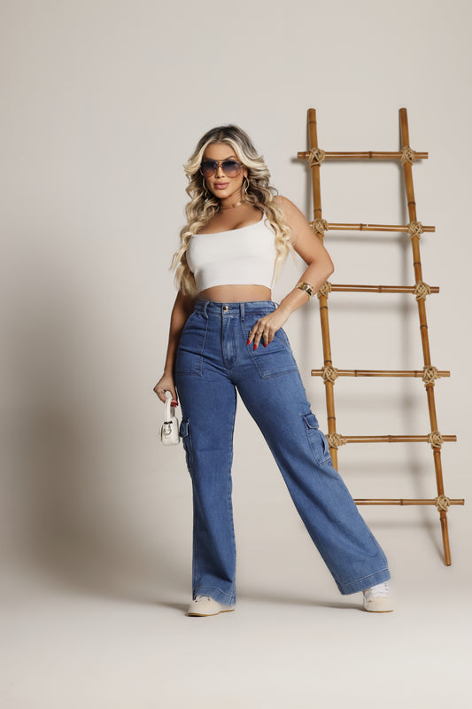 CALÇA CARGO CLARA SEM LYRICS COM DETALHES MODA PARA JOVEM.