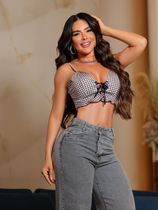 Calça Jeans Grafite Wide Leg Feminina - Divine Jeans