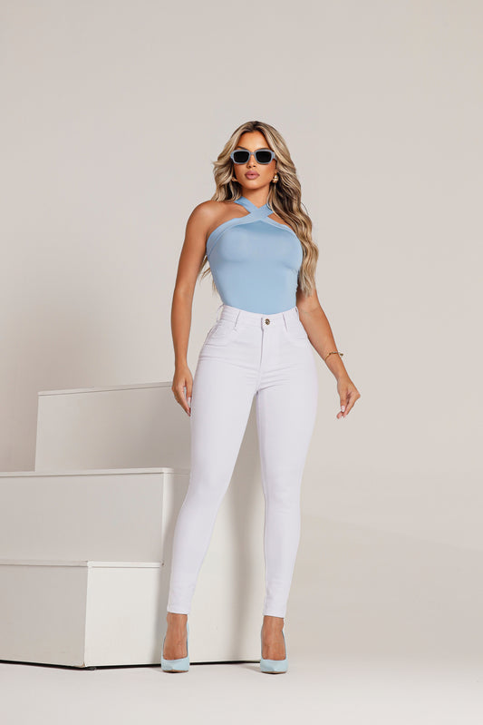 Calça Jeans Branca Skinny Feminina - Divine Jeans
